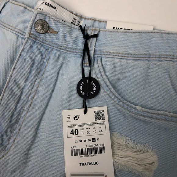 ZARA HIGH WAISTED DENIM SHORT SHORTS - Picture 3 of 5